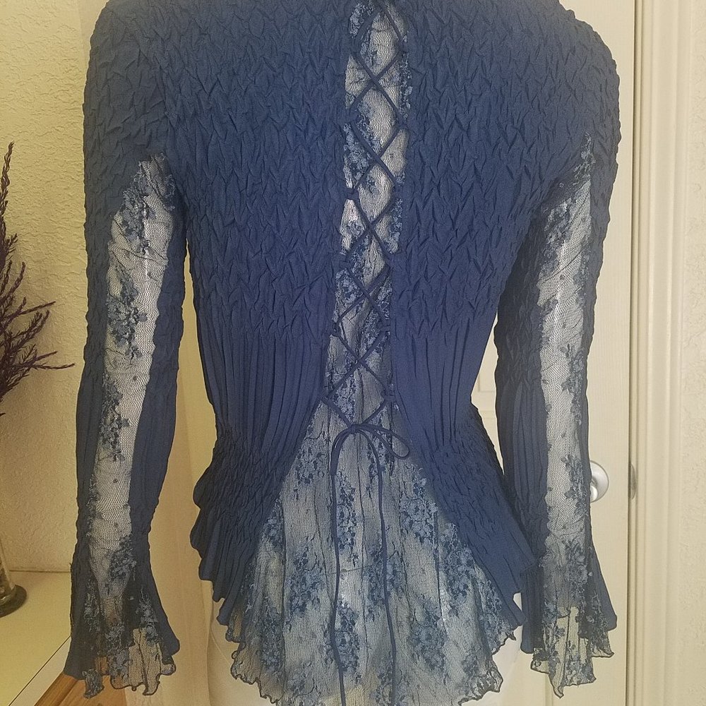 Komarov Blue Lace Ladies Top